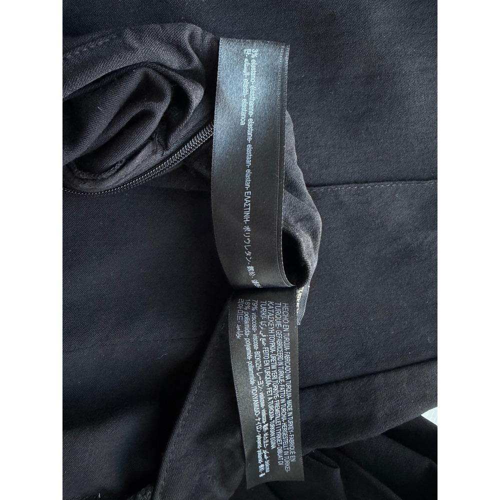 Massimo Dutti Black High Waisted Flare Pintuck Seam Side Zip Trousers Pants - Picture 12 of 15